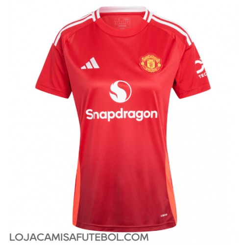 Camisa de Futebol Manchester United Equipamento Principal Mulheres 2024-25 Manga Curta